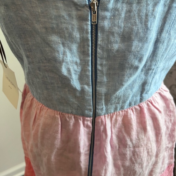 Cynthia Rowley 100% Linen Pink, Blue and Coral Color Block Sundress Size 8 - Picture 12 of 12